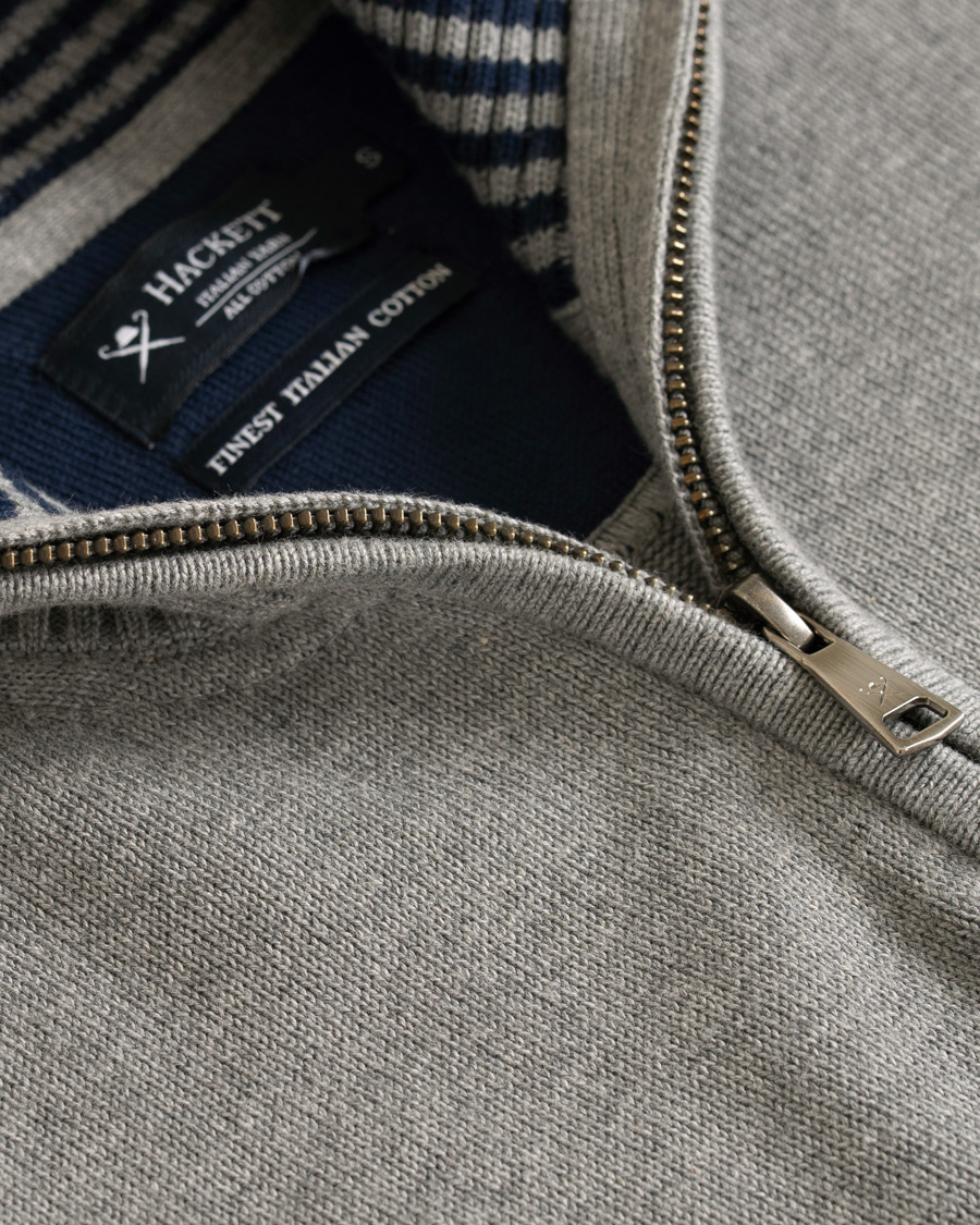 Herre | Gensere | Hackett | Cotton Half Zip Grey