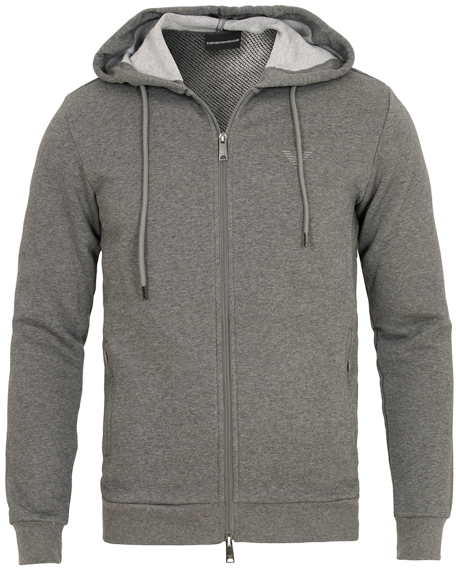 Herre | Gensere | Emporio Armani | Full Zip Hoodie Grey Melange