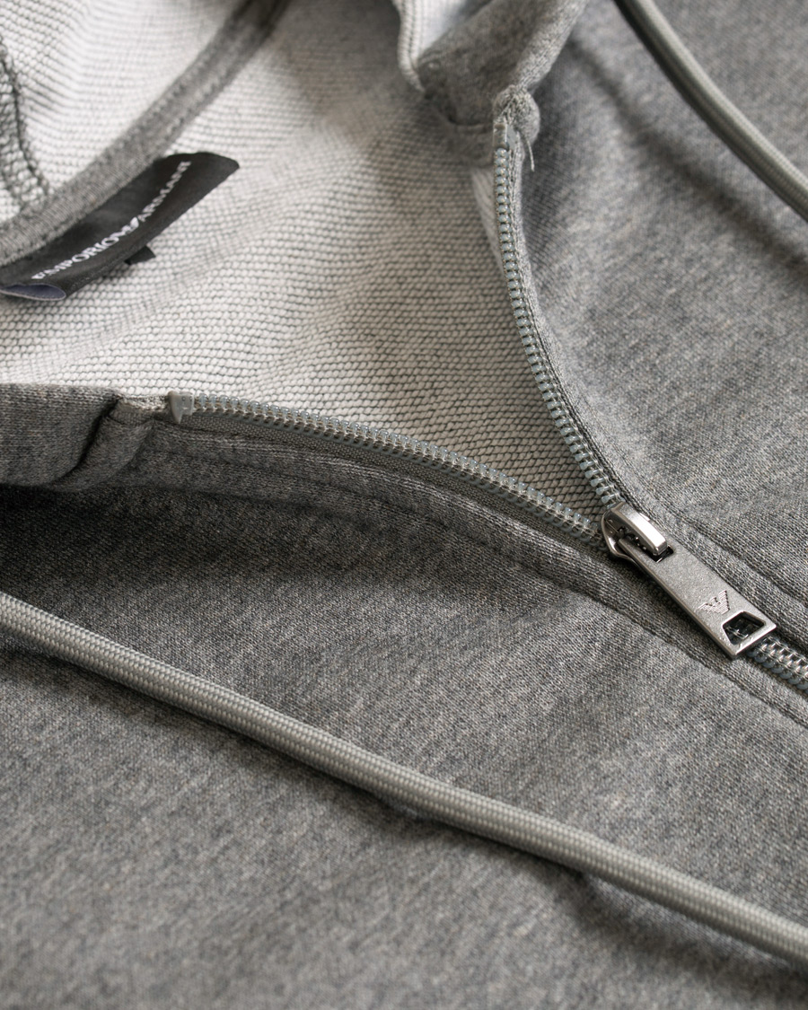 Herre | Gensere | Emporio Armani | Full Zip Hoodie Grey Melange