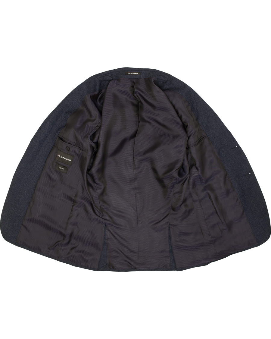 Herre | Dresser | Emporio Armani | F-Line Fitted Flannel Suit Dark Blue