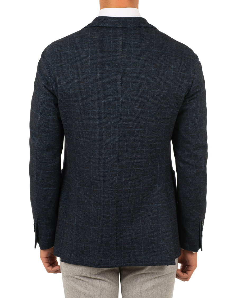 Herre | Dressjakker | L.B.M. 1911 | Jack Regular Fit Glencheck Wool Blazer Dark Blue