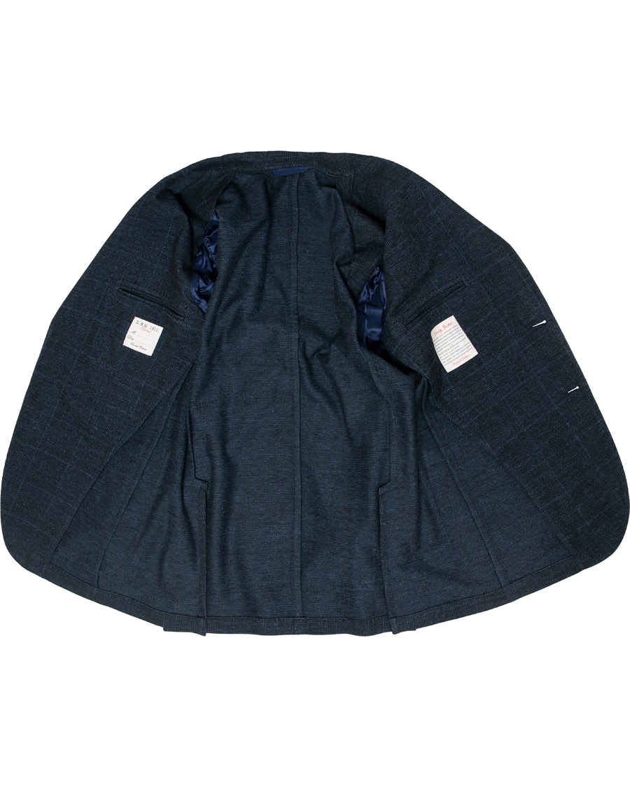 Herre | Dressjakker | L.B.M. 1911 | Jack Regular Fit Glencheck Wool Blazer Dark Blue