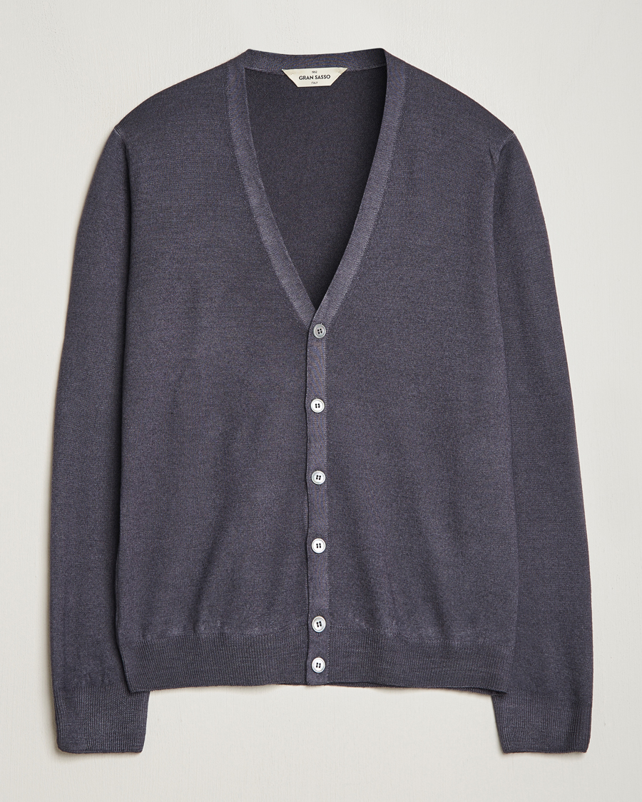Herre | Gensere | Gran Sasso | Vintage Merino Fashion Fit Cardigan Charcoal