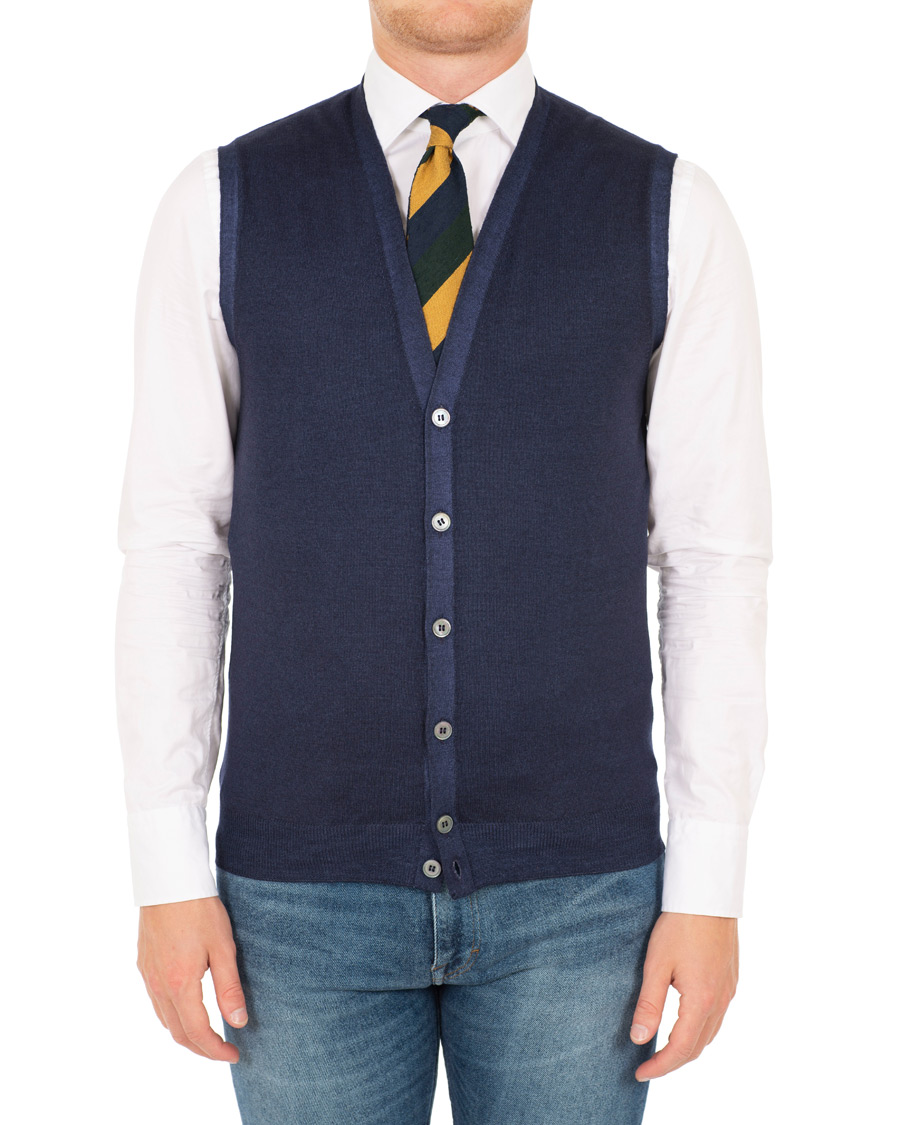 Herre | Gensere | Gran Sasso | Vintage Merino Fashion Fit Slipover Navy