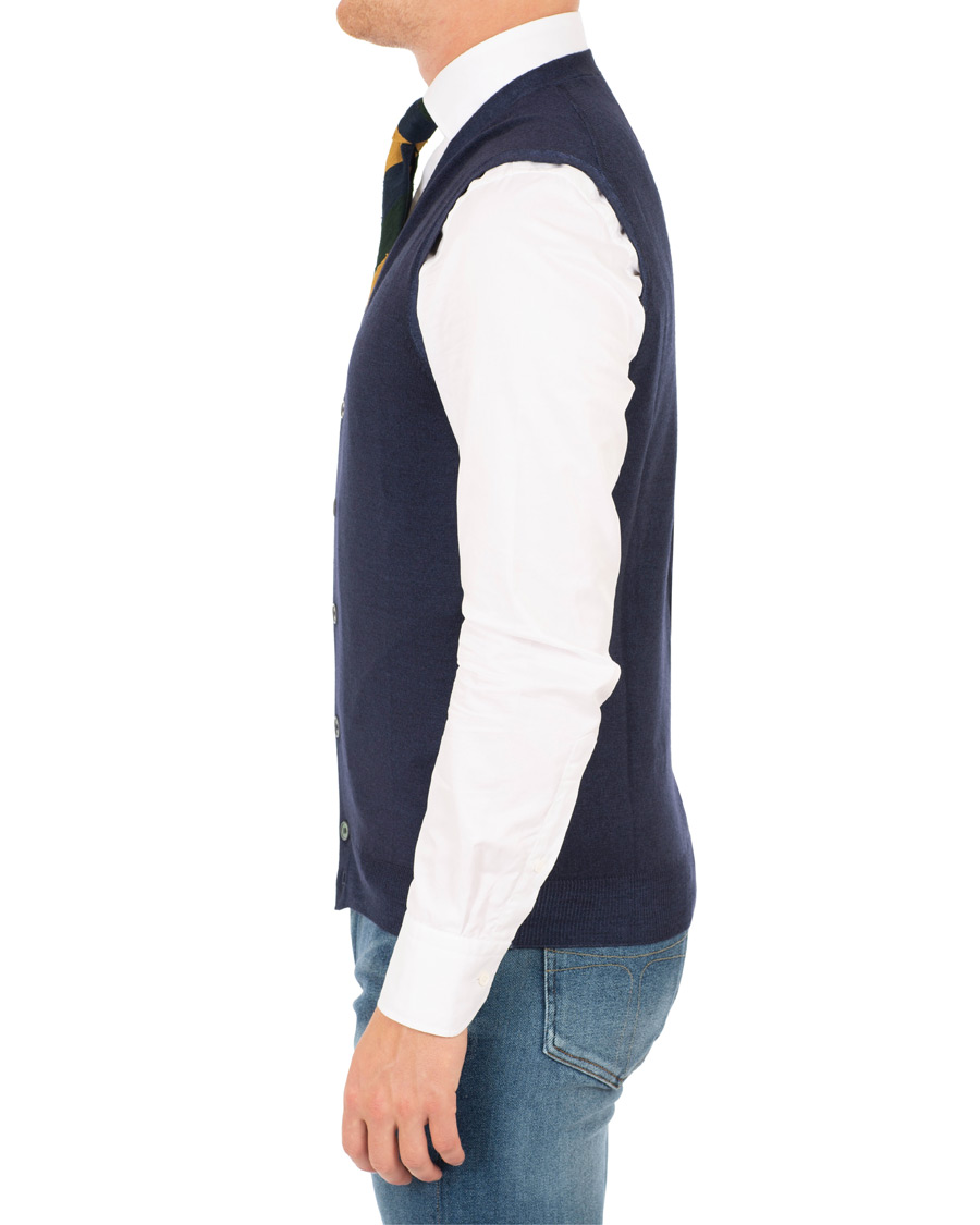 Herre | Gensere | Gran Sasso | Vintage Merino Fashion Fit Slipover Navy