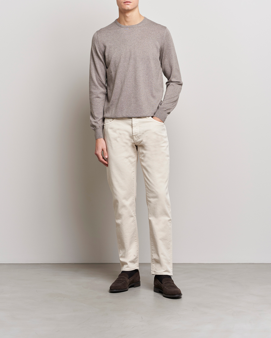 Herre | Gensere | Gran Sasso | Merino Fashion Fit Crew Neck Pullover Beige