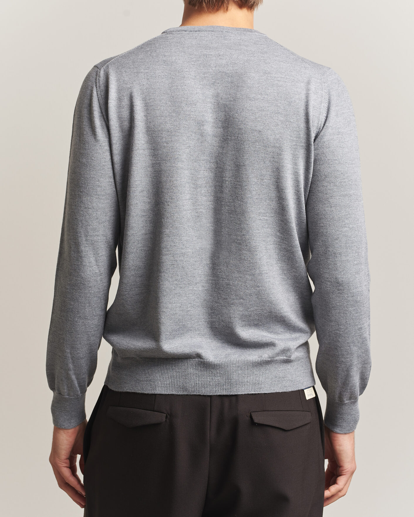 Herre | Gensere | Gran Sasso | Merino Fashion Fit Crew Neck Pullover Light Grey