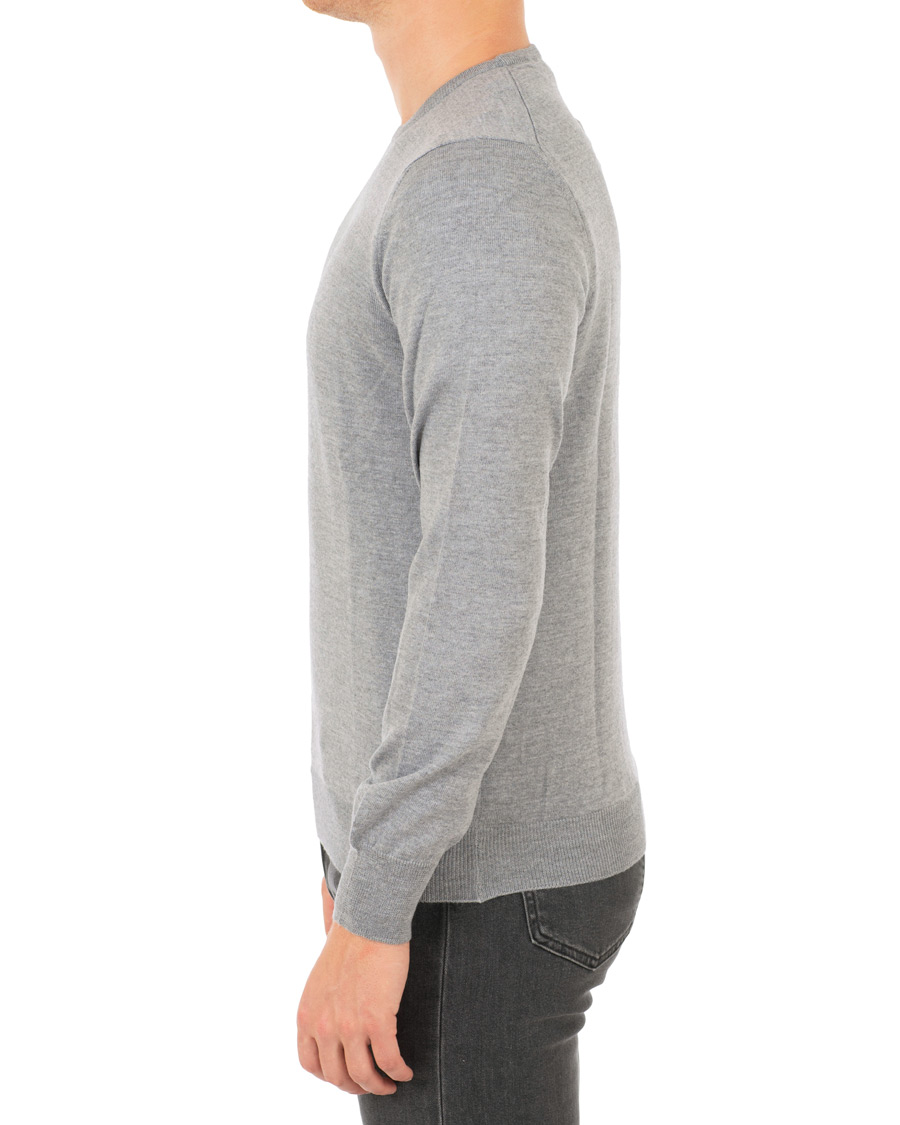 Herre | Gensere | Gran Sasso | Merino Fashion Fit Crew Neck Pullover Light Grey