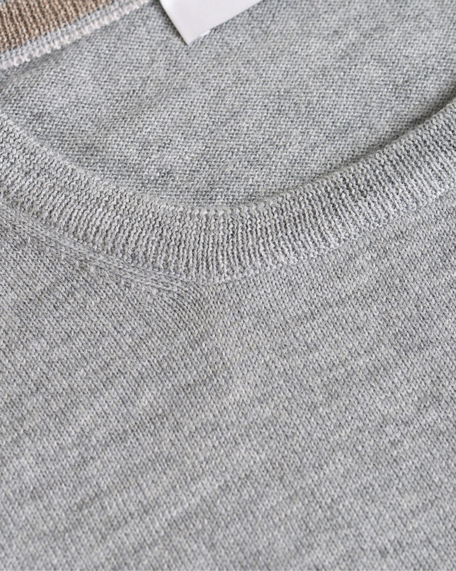 Herre | Gensere | Gran Sasso | Merino Fashion Fit Crew Neck Pullover Light Grey