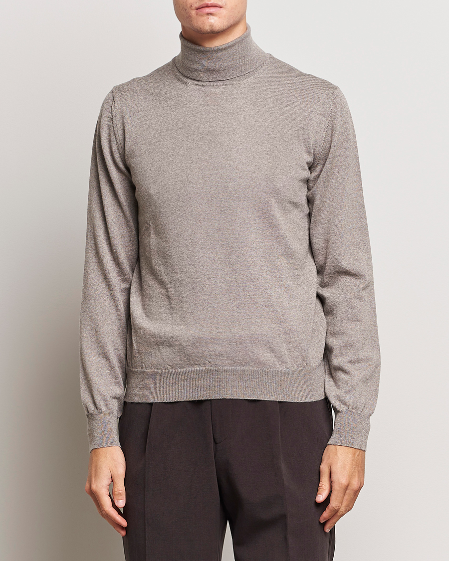 Herre | Gensere | Gran Sasso | Merino Fashion Fit Rollneck Beige