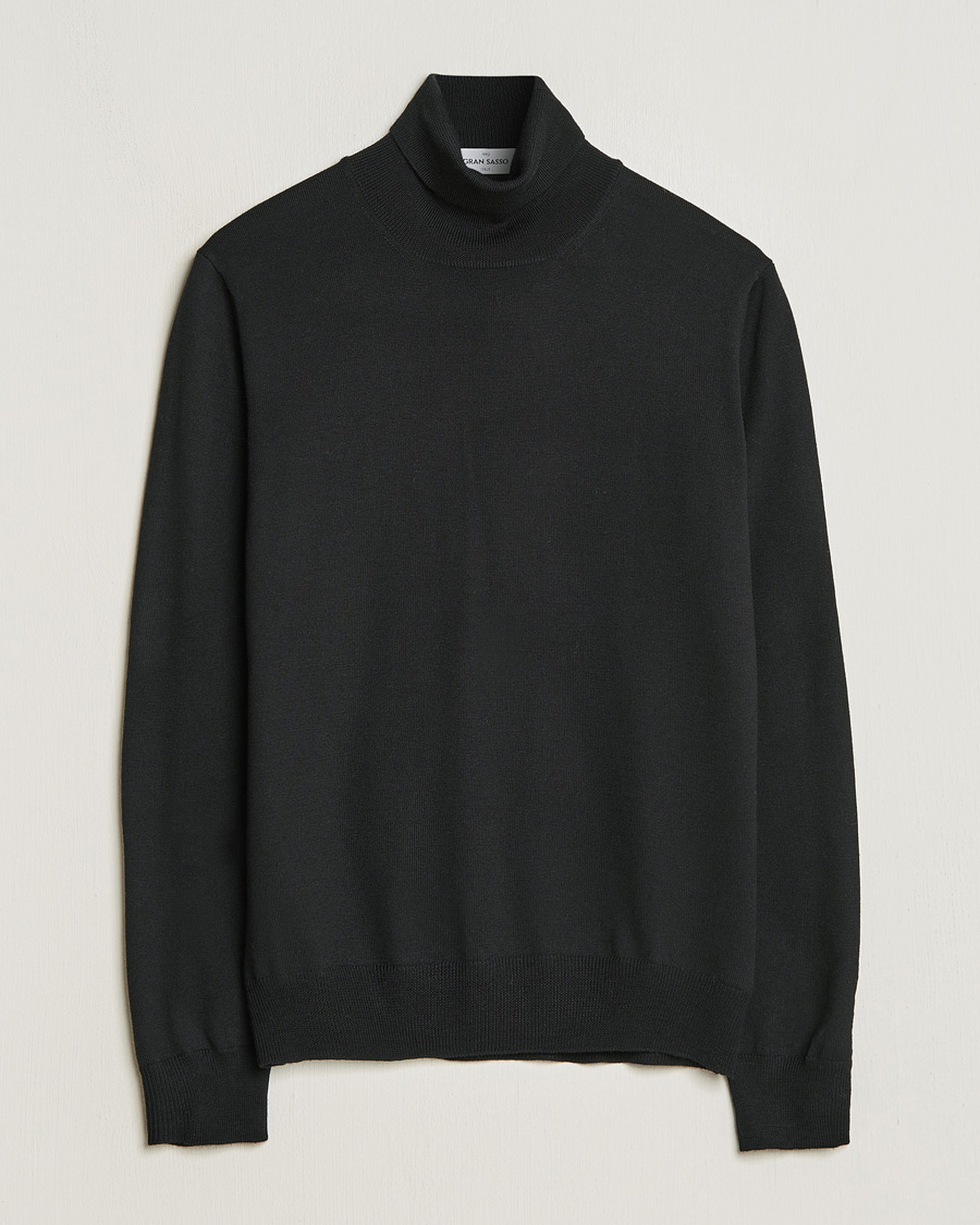 Herre | Gensere | Gran Sasso | Merino Fashion Fit Rollneck Black