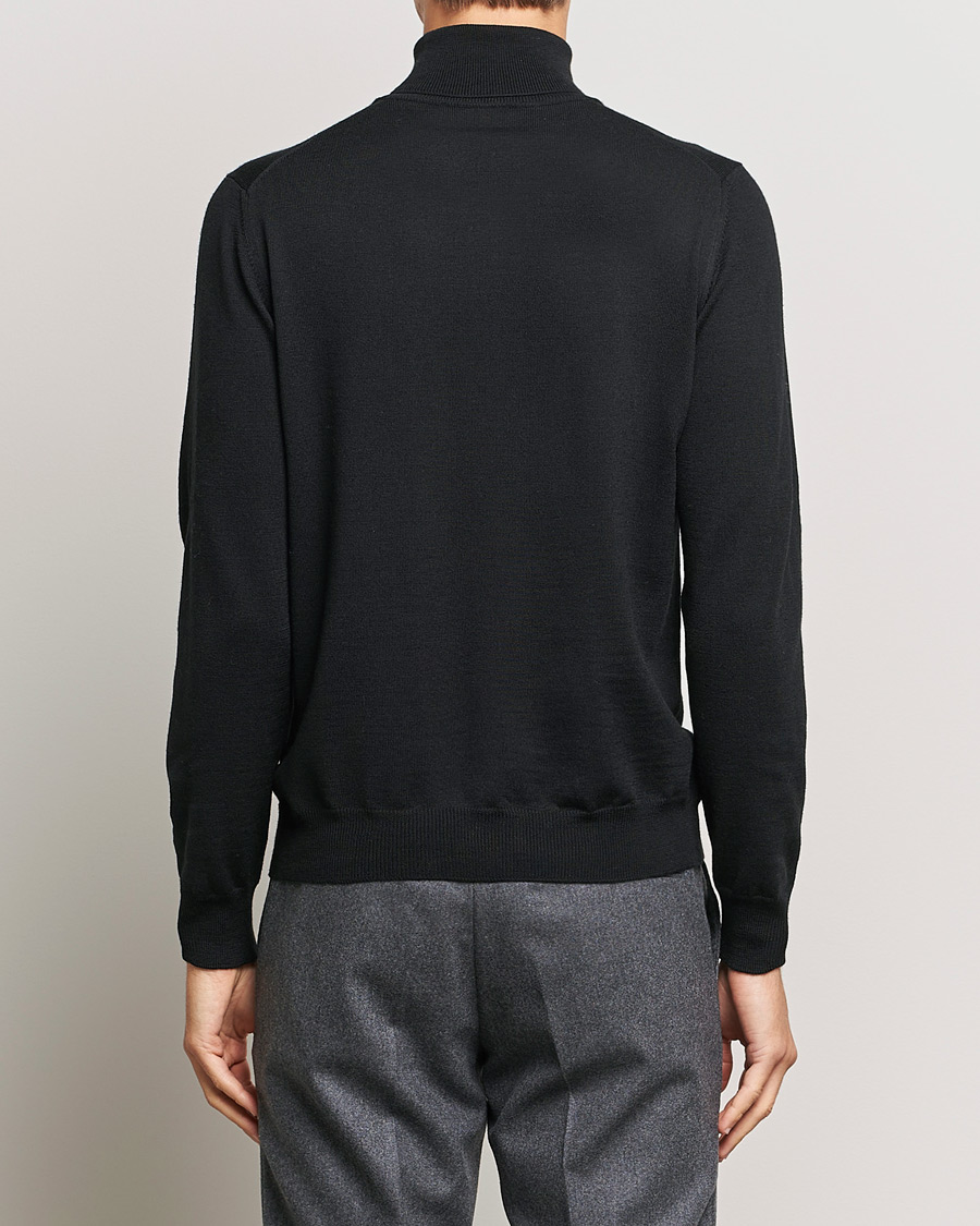 Herre | Gensere | Gran Sasso | Merino Fashion Fit Rollneck Black
