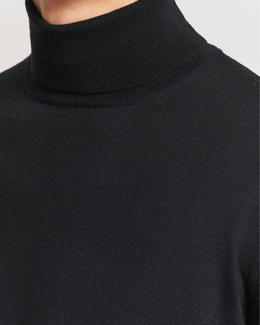 Herre | Gensere | Gran Sasso | Merino Fashion Fit Rollneck Black