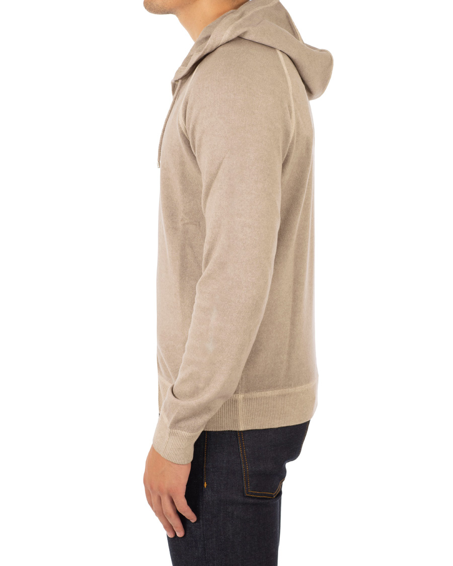 Herre | Gensere | Gran Sasso | Vintage Merino Fashion Fit Full Zip Hoodie Beige