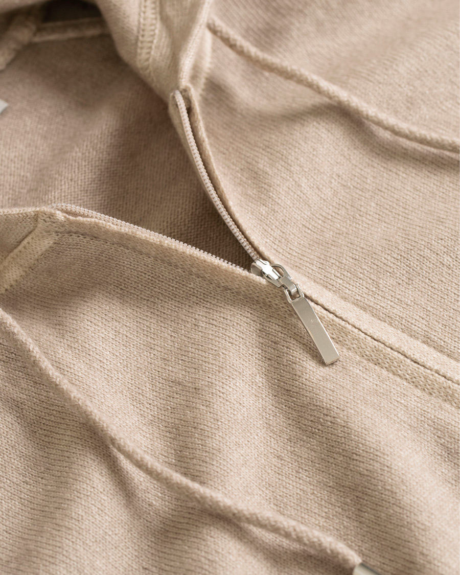 Herre | Gensere | Gran Sasso | Vintage Merino Fashion Fit Full Zip Hoodie Beige