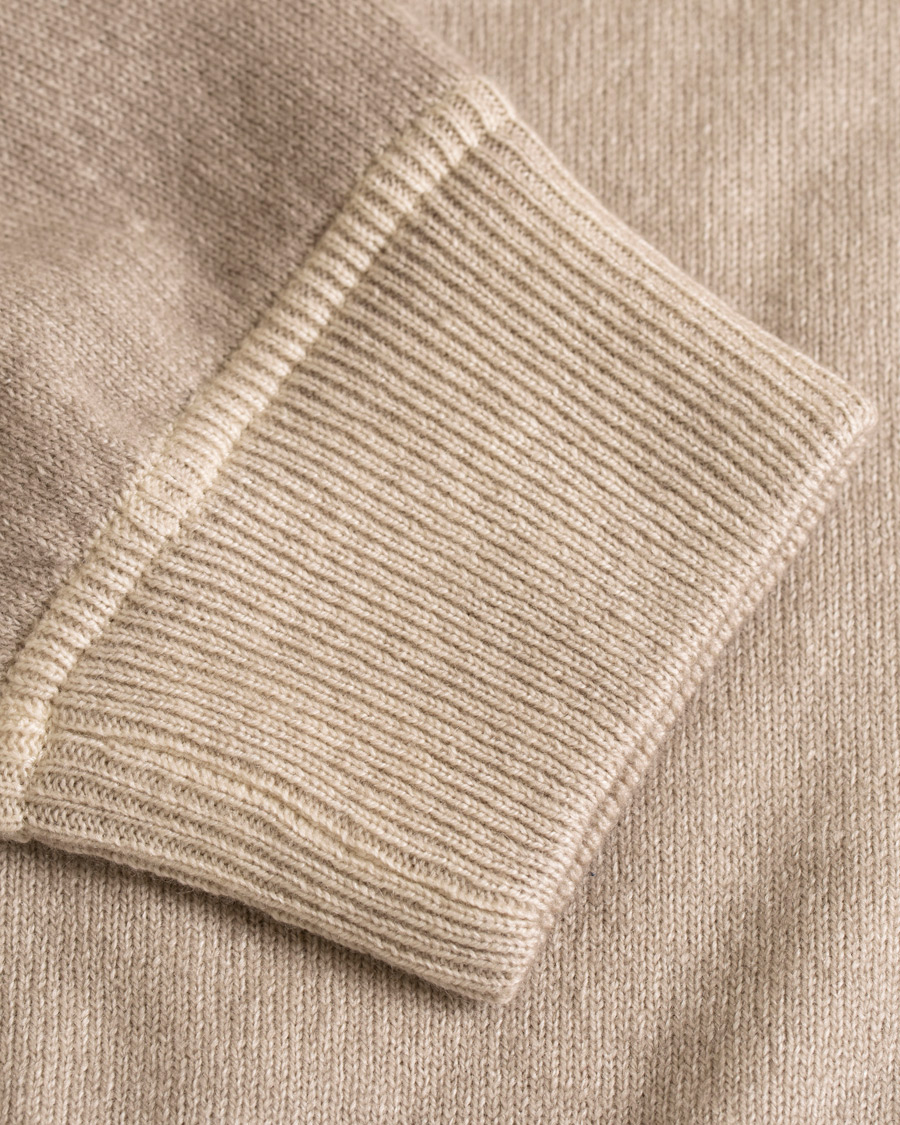 Herre | Gensere | Gran Sasso | Vintage Merino Fashion Fit Full Zip Hoodie Beige