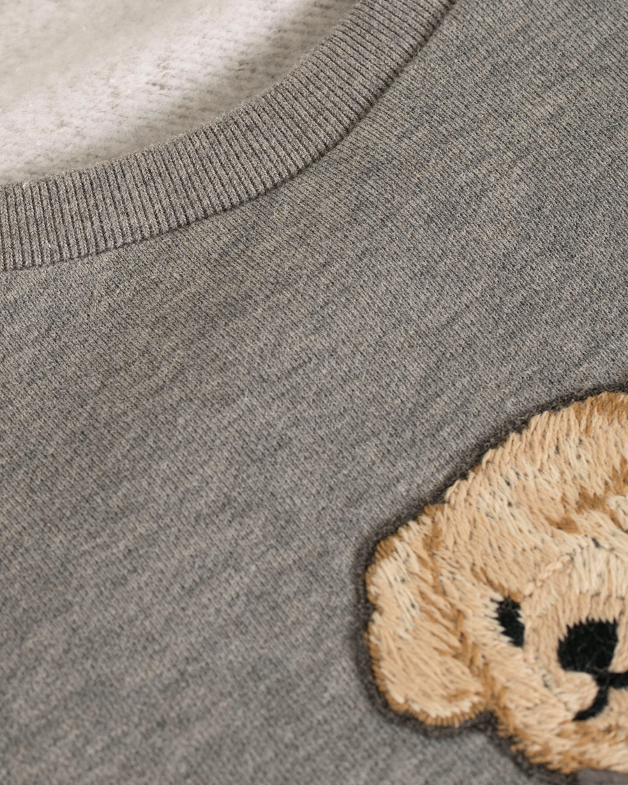 Herre | Gensere | Ralph Lauren Purple Label | Luxury Fleece Polo Bear Sweatshirt Light Grey Melange
