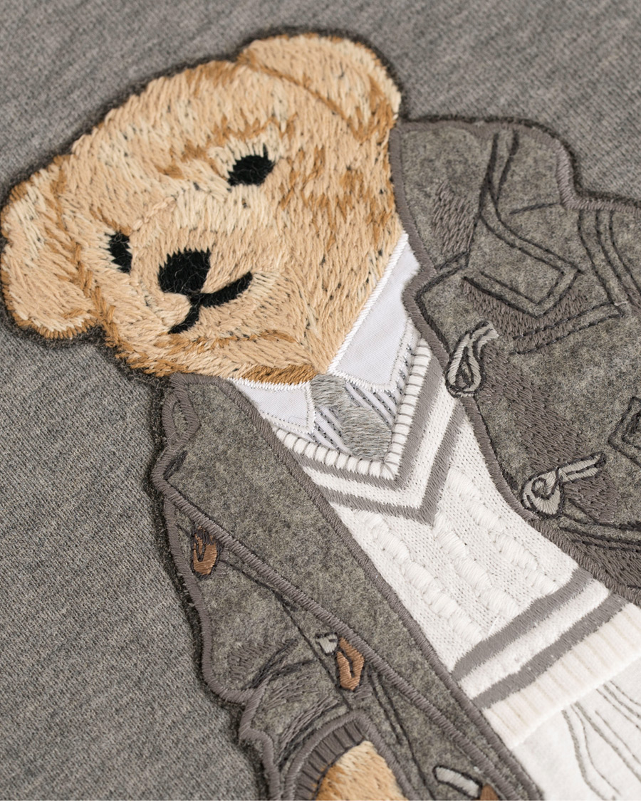 Herre | Gensere | Ralph Lauren Purple Label | Luxury Fleece Polo Bear Sweatshirt Light Grey Melange