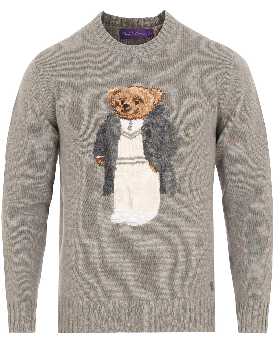 Herre | Gensere | Ralph Lauren Purple Label | Cashmere Polo Sweater Classic Light Grey Heather