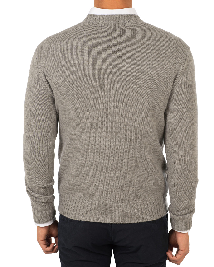 Herre | Gensere | Ralph Lauren Purple Label | Cashmere Polo Sweater Classic Light Grey Heather