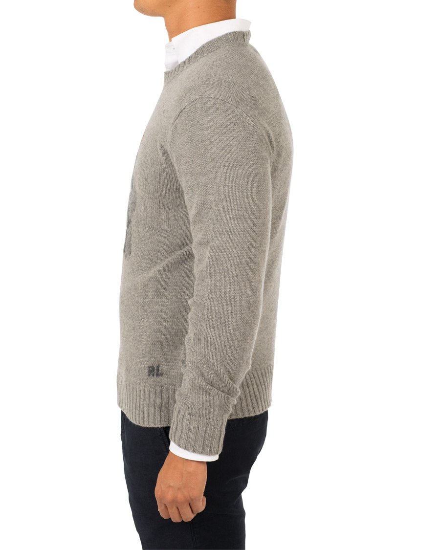 Herre | Gensere | Ralph Lauren Purple Label | Cashmere Polo Sweater Classic Light Grey Heather