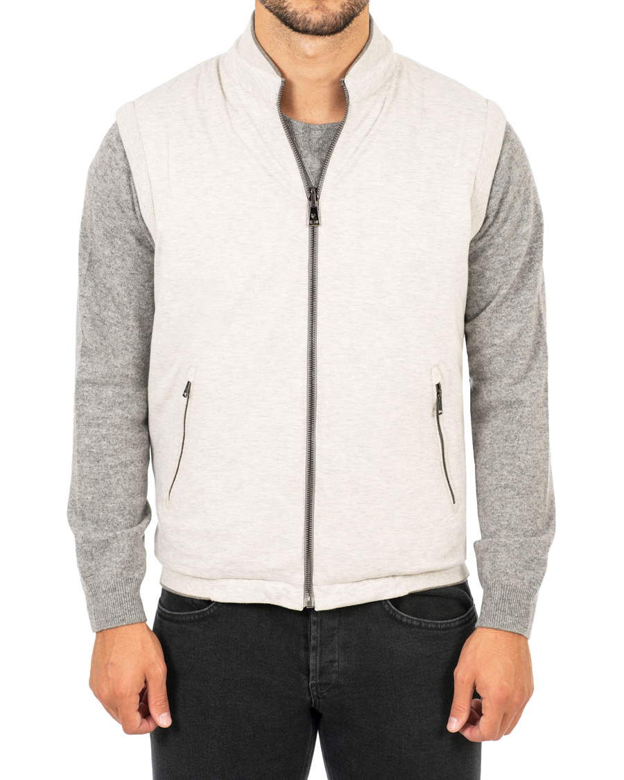 Herre | Jakker | Ralph Lauren Purple Label | Reversible Hybrid Vest Light Grey Melange