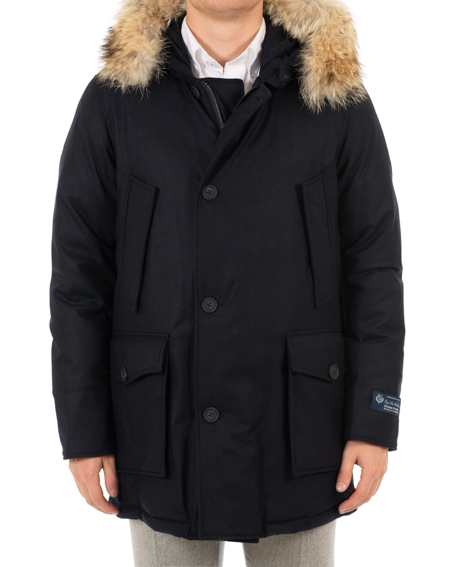 Herre | Jakker | Woolrich | Loro Piana Arctic Parka DF Navy Melton