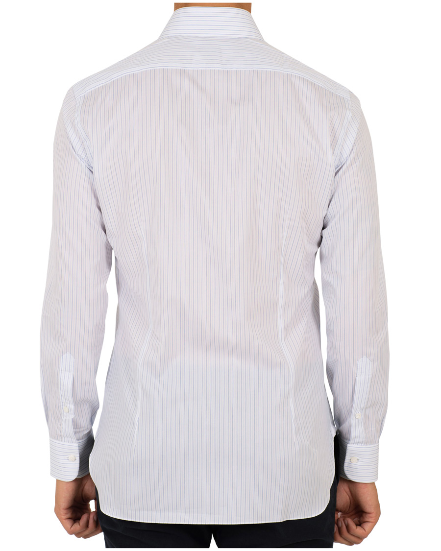 Herre | Skjorter | Barba Napoli | Slim Fit Thin Stripe Shirt Light Blue