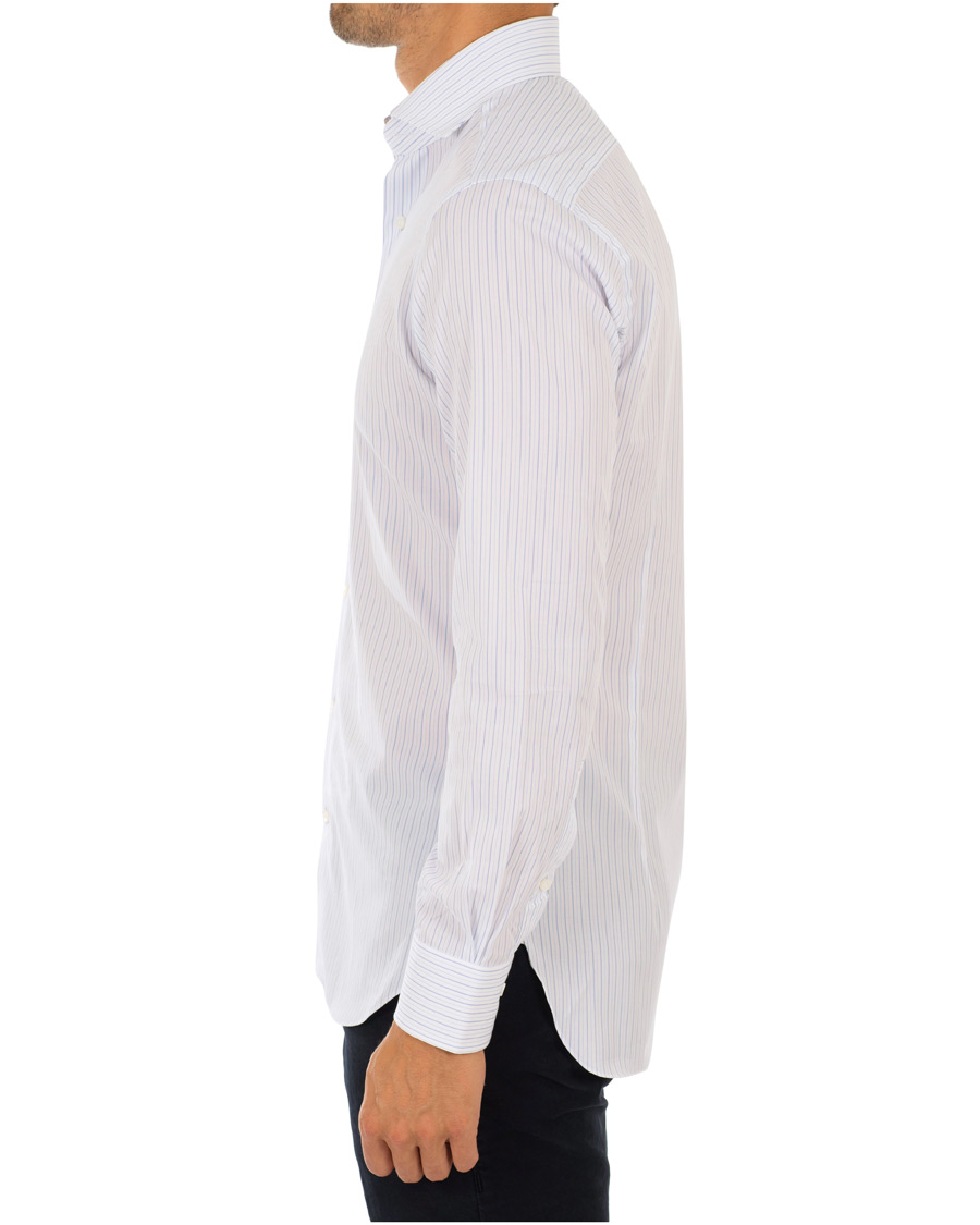 Herre | Skjorter | Barba Napoli | Slim Fit Thin Stripe Shirt Light Blue