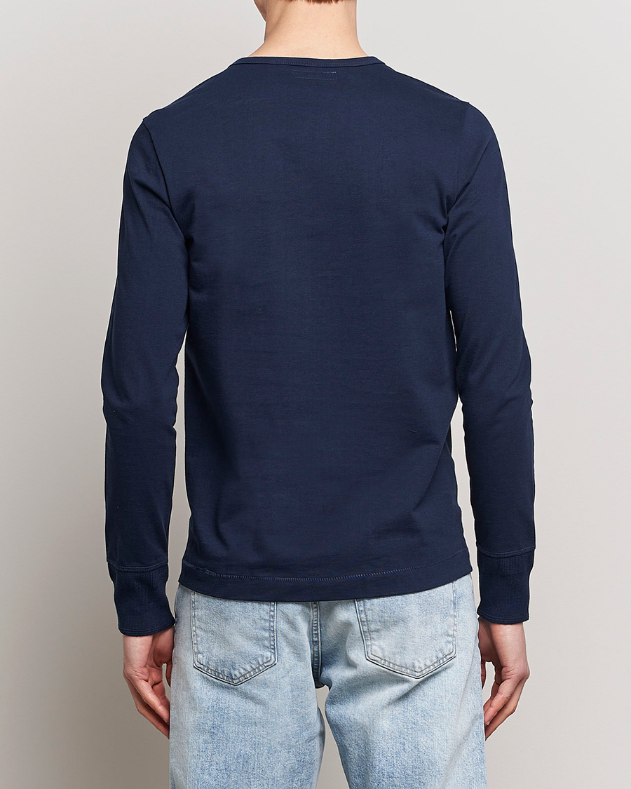 Herre | Gensere | Merz b. Schwanen | Classic Organic Cotton Henley Sweater Ink Blue