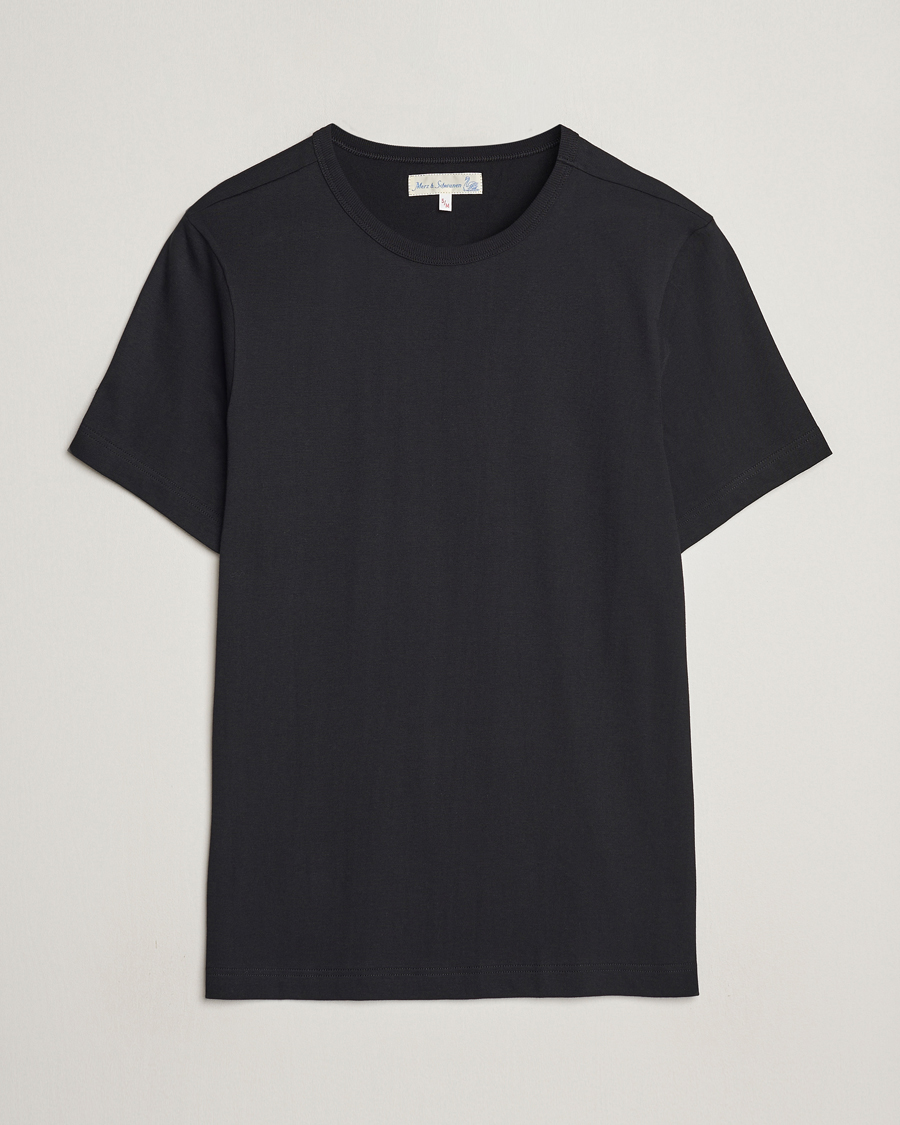 Herre | T-Shirts | Merz b. Schwanen | 1950s Classic Loopwheeled Black