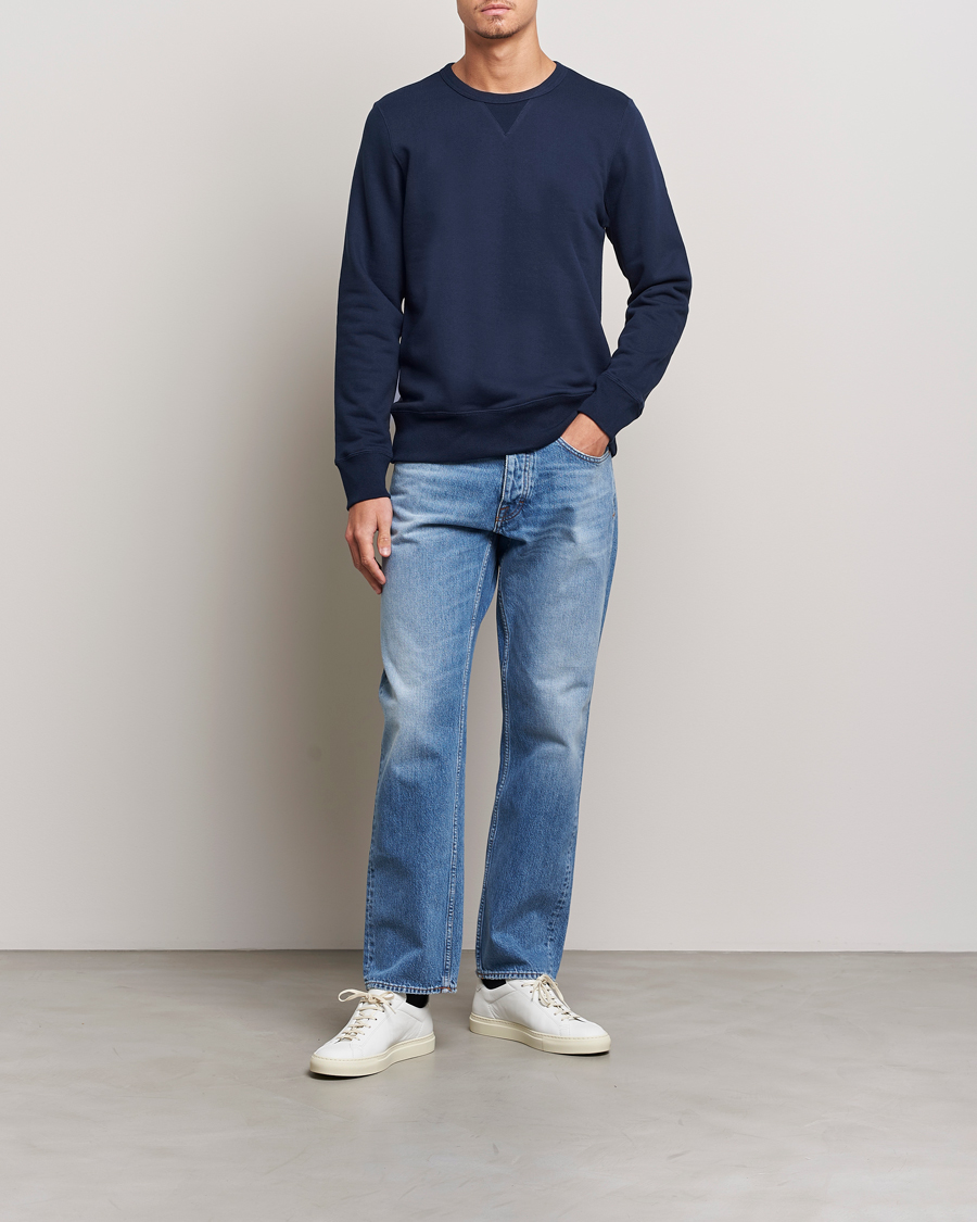 Herre | Gensere | Merz b. Schwanen | Organic Cotton Crew Neck Sweat Ink Blue