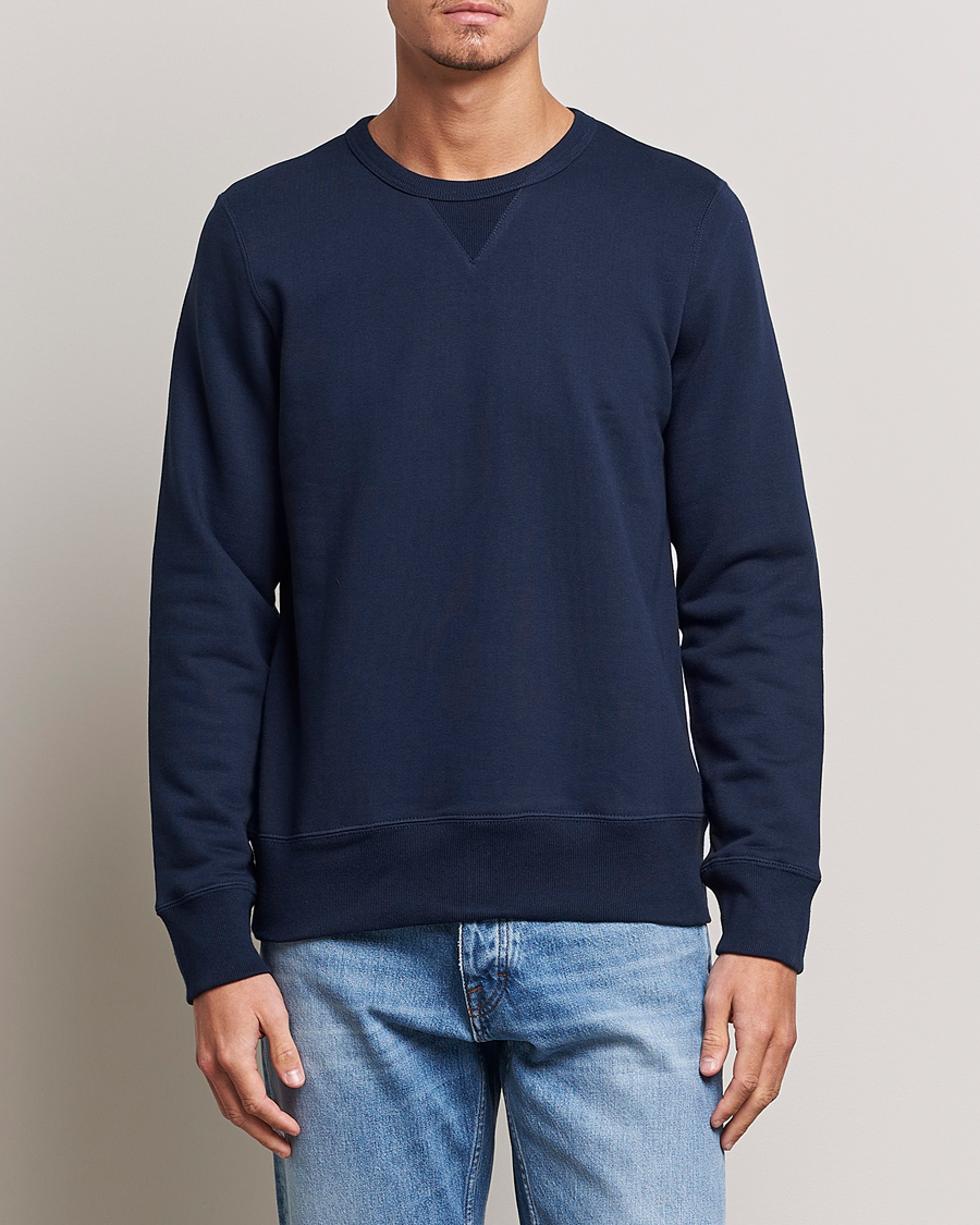 Herre | Merz b. Schwanen | Merz b. Schwanen | Organic Cotton Crew Neck Sweat Ink Blue