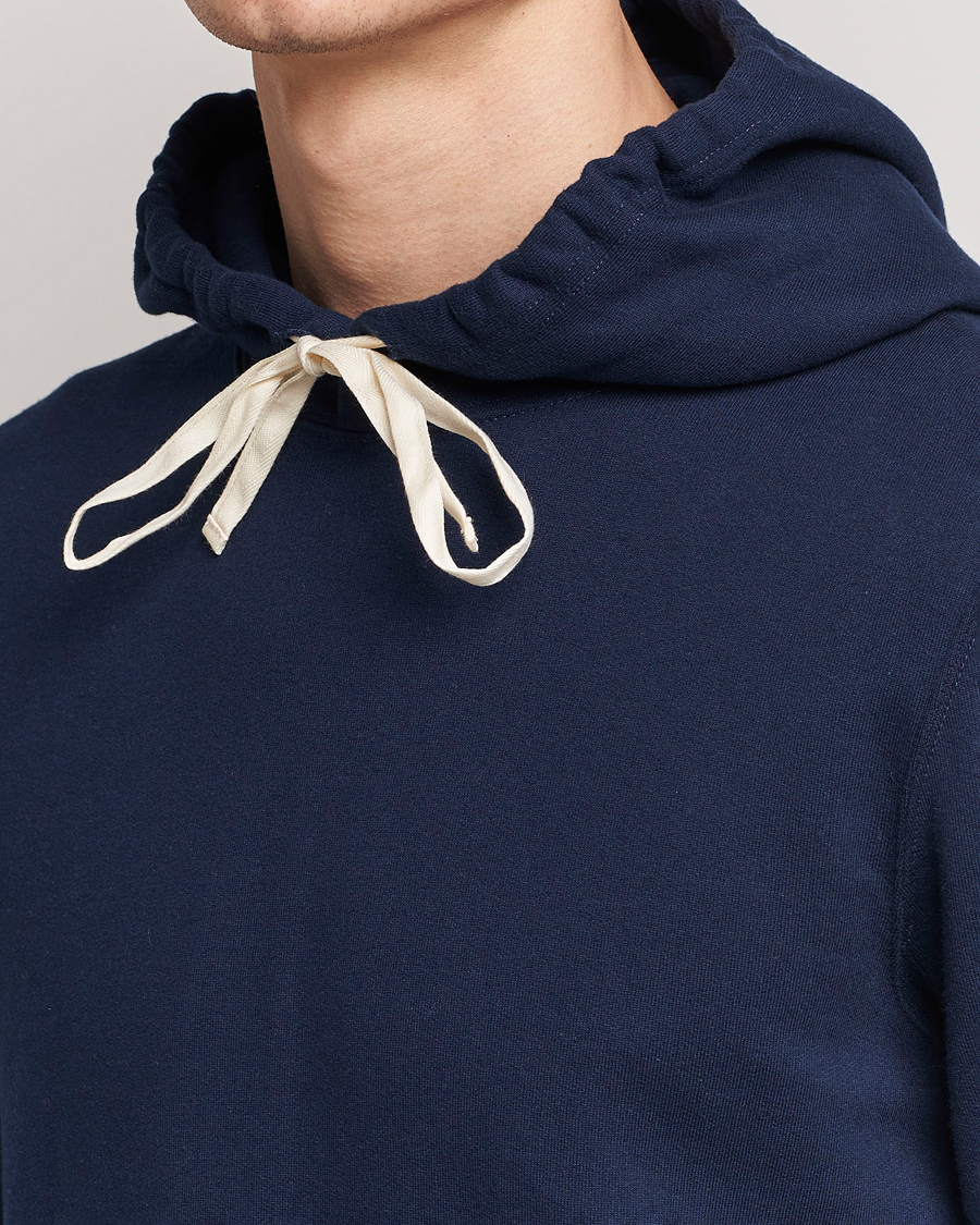Herre | Gensere | Merz b. Schwanen | Cotton Loopwheeled Hoodie Ink Blue