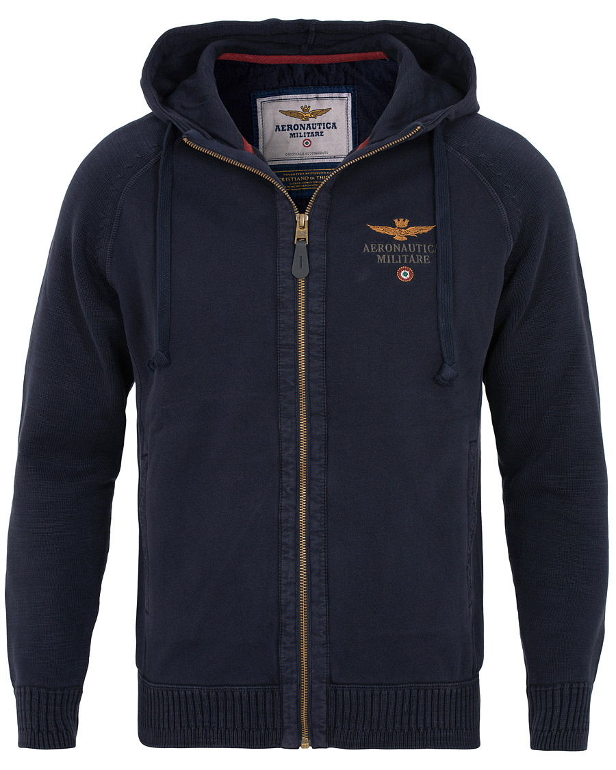 Herre | Gensere | Aeronautica Militare | AF348 Full Zip Hoodie Navy