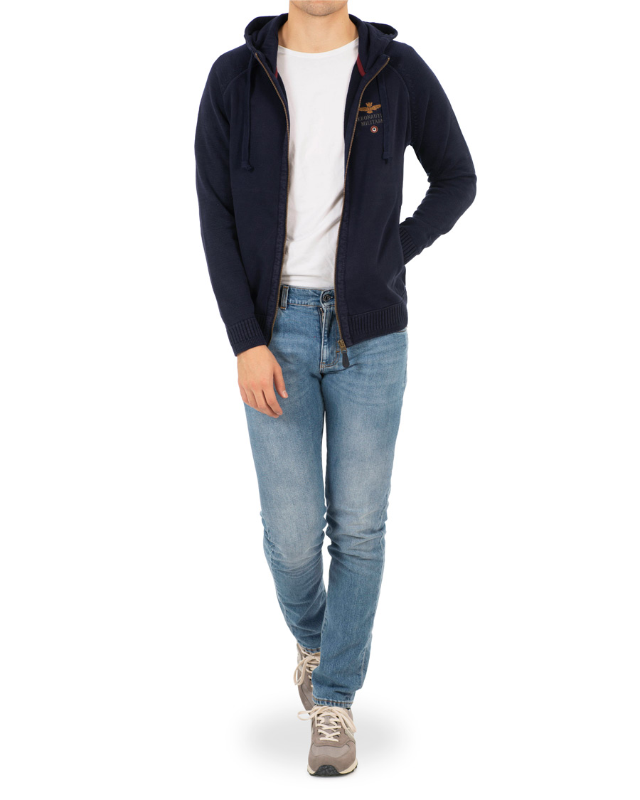Herre | Gensere | Aeronautica Militare | AF348 Full Zip Hoodie Navy