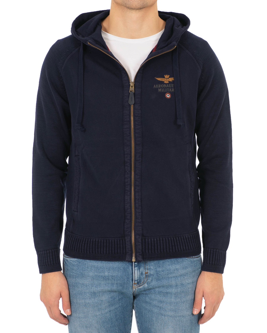 Herre | Gensere | Aeronautica Militare | AF348 Full Zip Hoodie Navy
