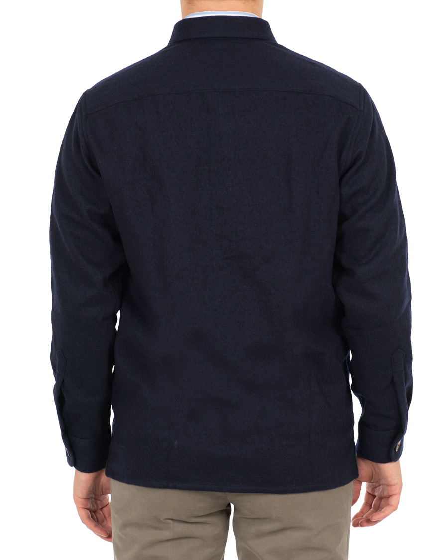 Herre | Jakker | Schnayderman?s | Schnayderman's Wool/Cotton Overshirt Dark Blue
