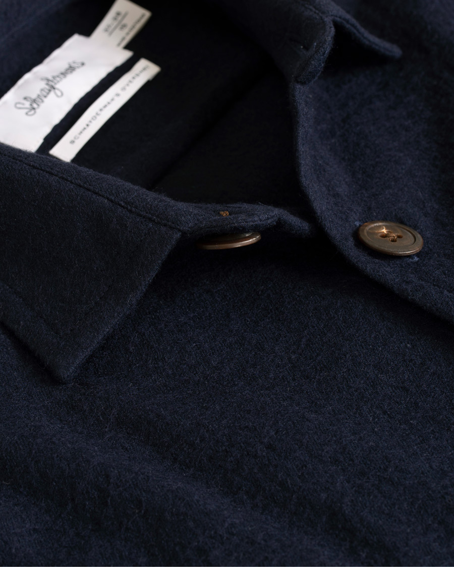 Herre | Jakker | Schnayderman?s | Schnayderman's Wool/Cotton Overshirt Dark Blue