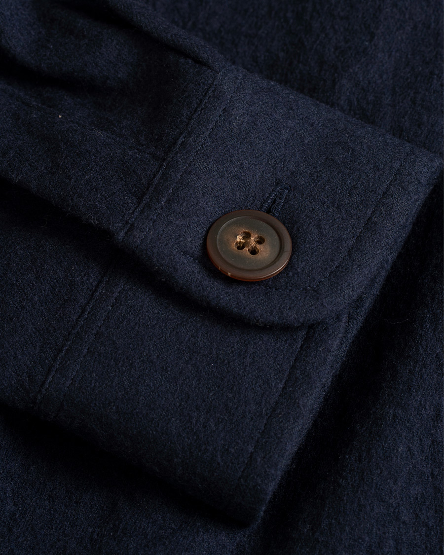 Herre | Jakker | Schnayderman?s | Schnayderman's Wool/Cotton Overshirt Dark Blue