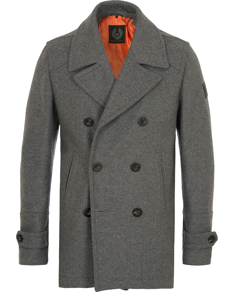 Belstaff Durdan Wool Peacoat Mid Grey hos CareOfCarl.no