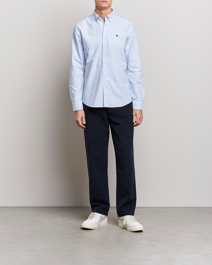 Herre | Skjorter | Morris | Oxford Button Down Cotton Shirt Light Blue