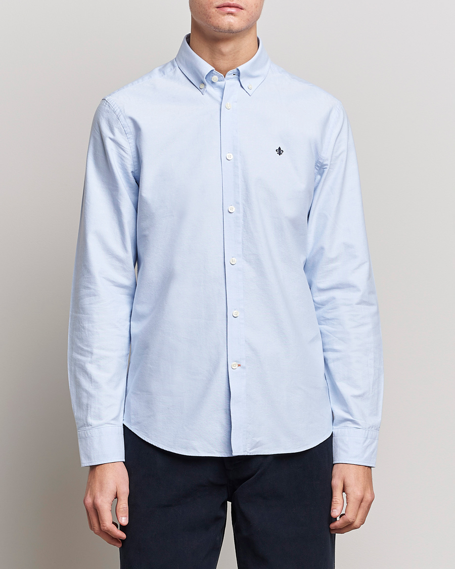 Herre |  | Morris | Oxford Button Down Cotton Shirt Light Blue