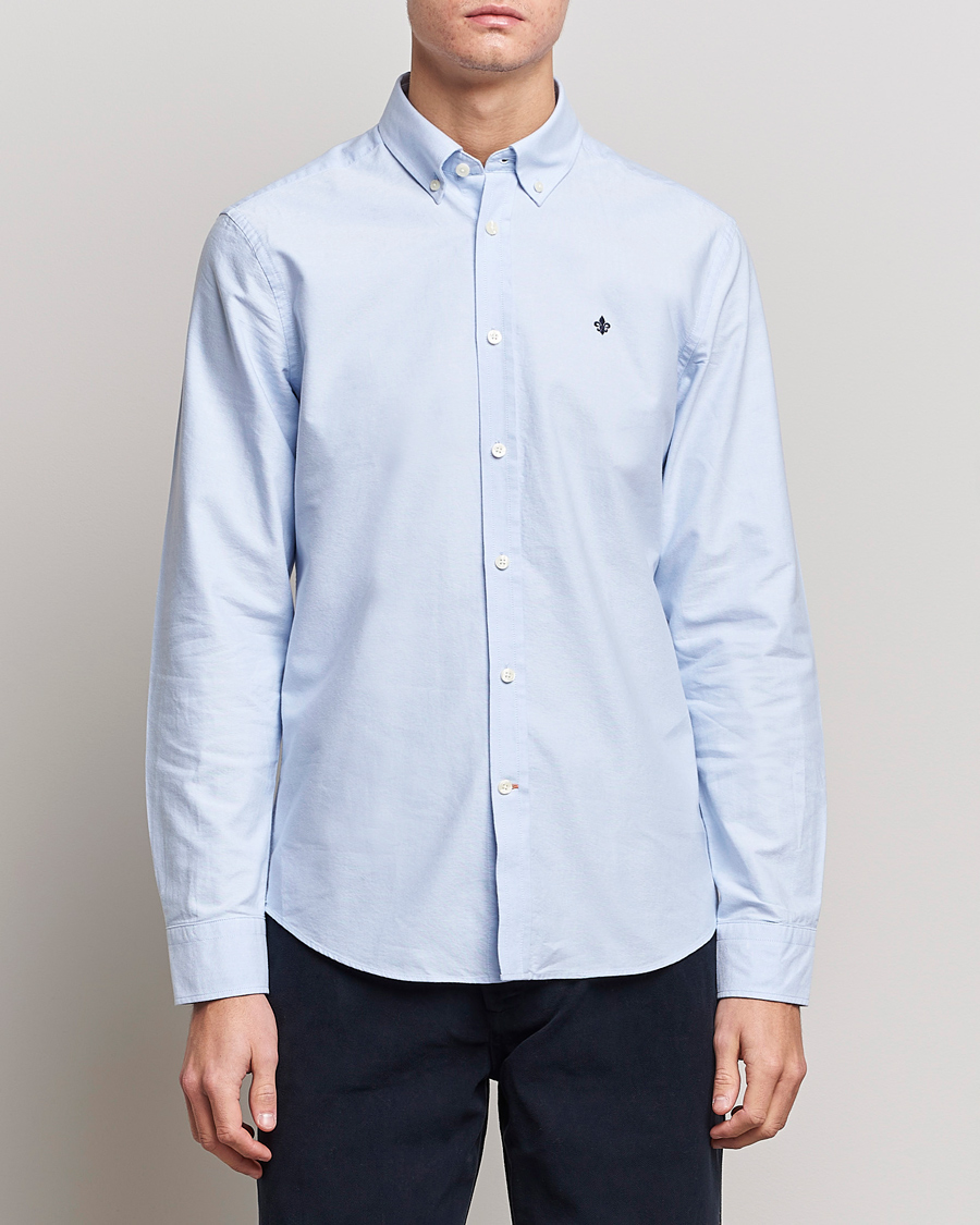 Herre | Casual | Morris | Oxford Button Down Cotton Shirt Light Blue