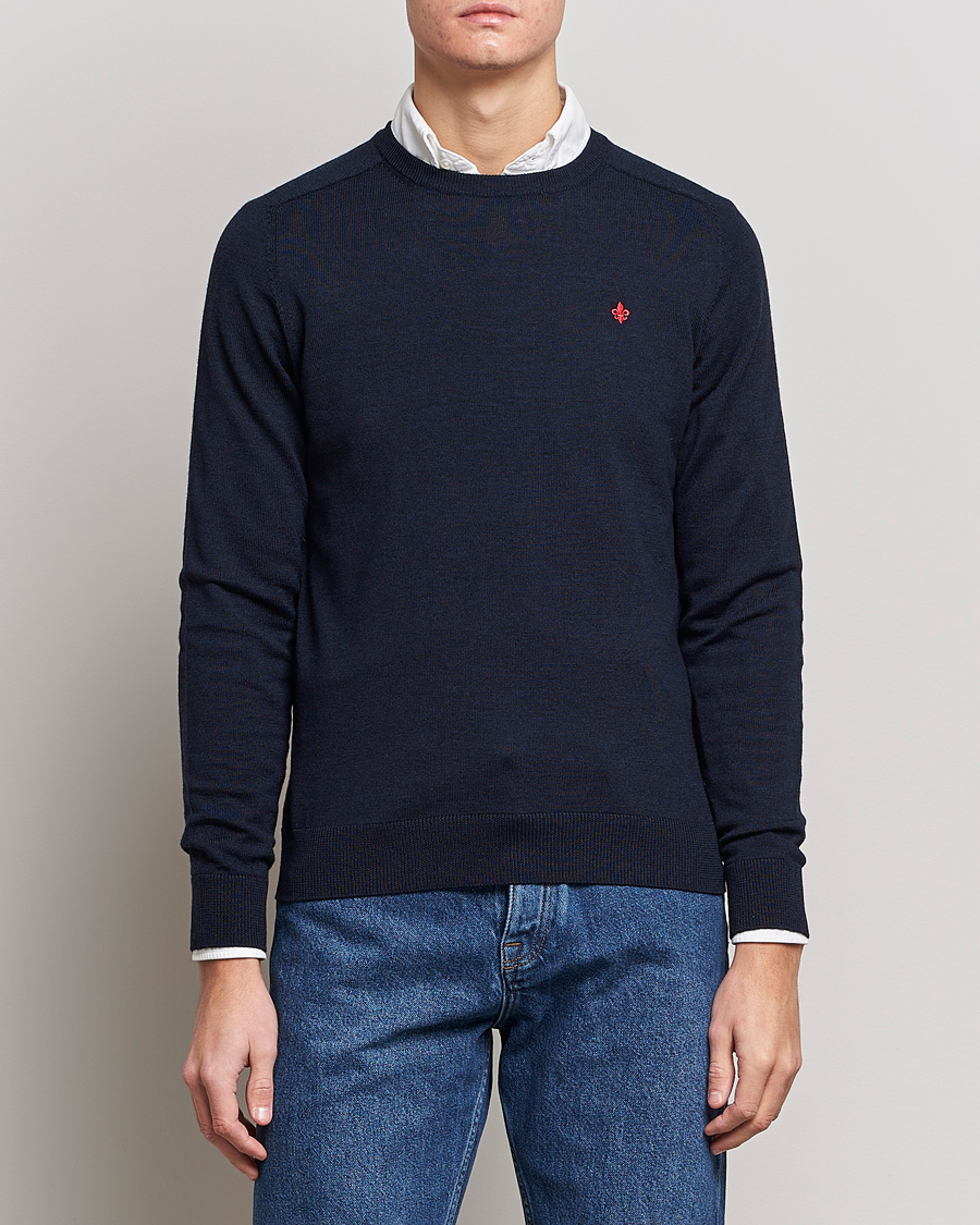 Herre | Preppy Authentic | Morris | Merino O-Neck Navy