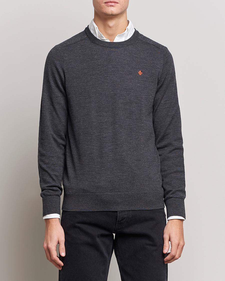 Herre | Pullovers rund hals | Morris | Merino O-Neck Grey