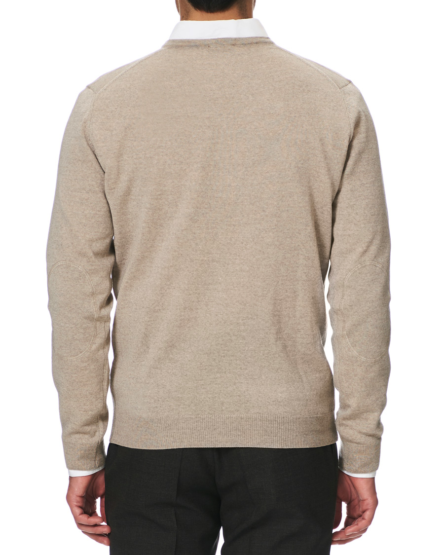 Herre | Gensere | Stenströms | Merino V- Neck Pullover Beige