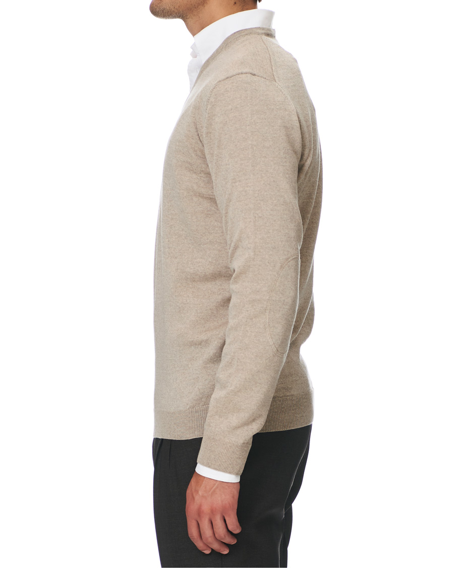 Herre | Gensere | Stenströms | Merino V- Neck Pullover Beige