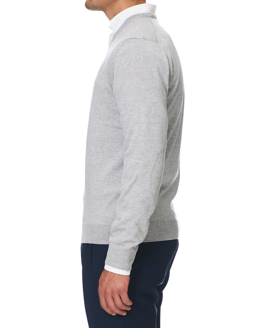 Herre | Gensere | Stenströms | Merino V- Neck Pullover Light Grey