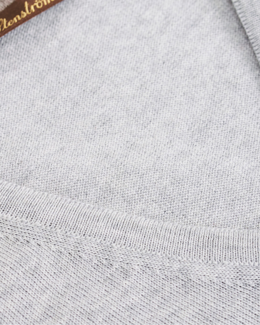 Herre | Gensere | Stenströms | Merino V- Neck Pullover Light Grey